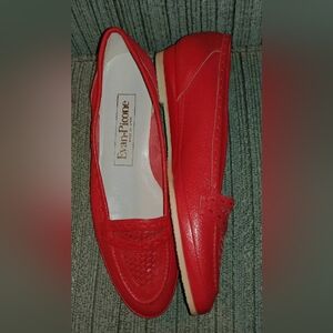 Evan Picone Red Leather Loafers for Women